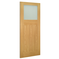 Cambridge Internal Oak Obscure Glazed Door (Shaker style) with 18mm lippings